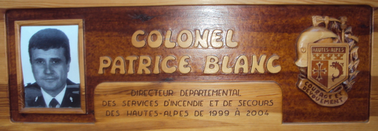 Plaque commémorative Colonel Patrice BLANC 